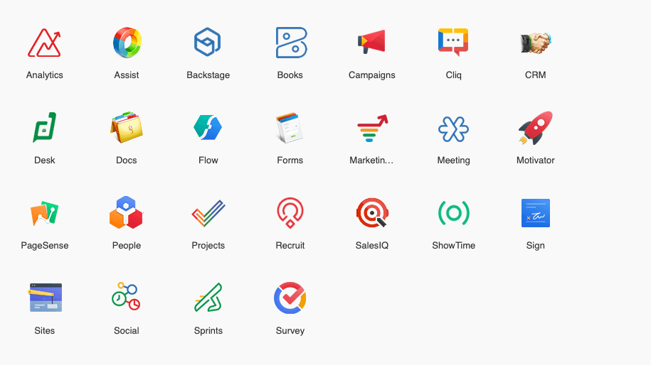 zoho suite support and management